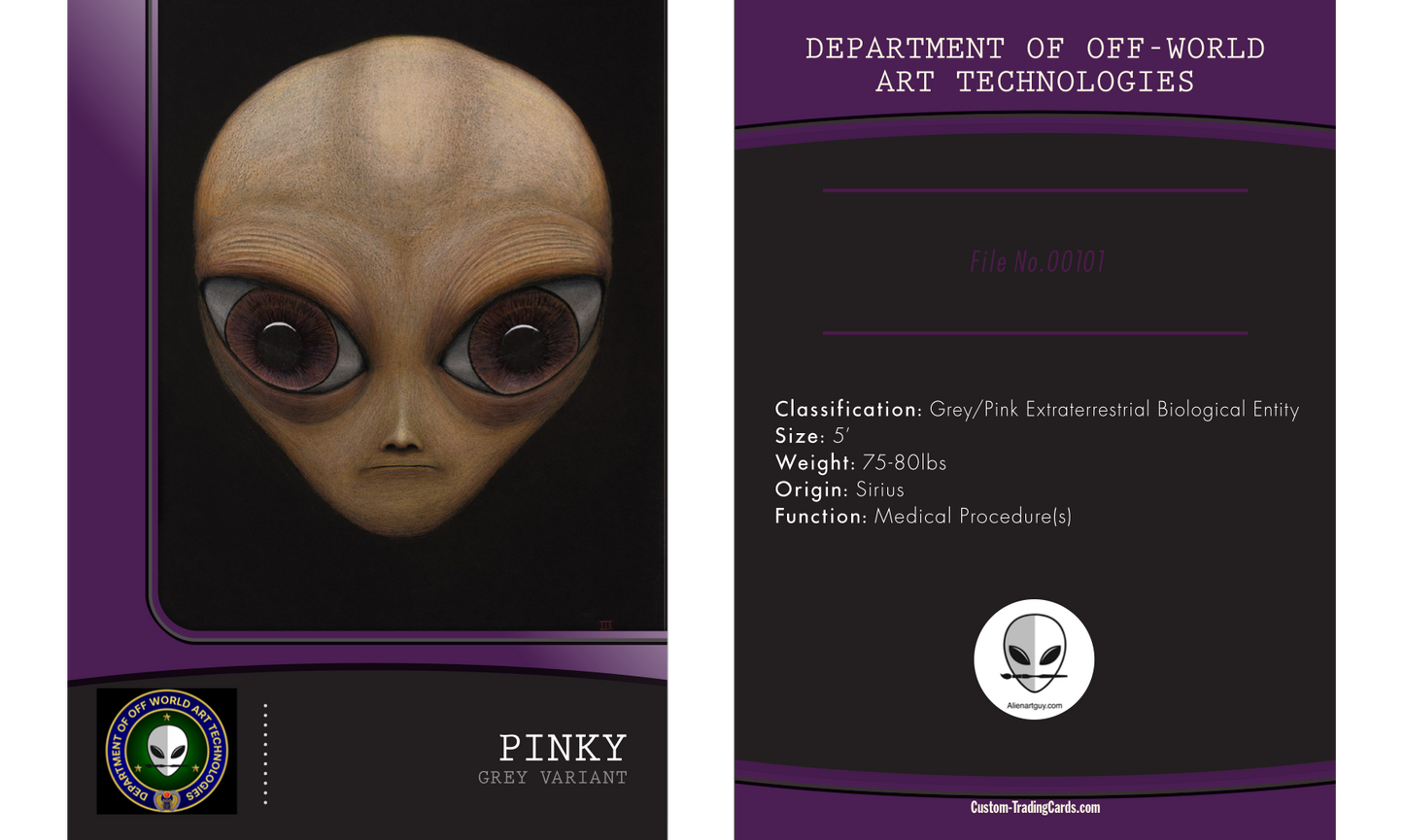Alien Trading Card - Pinky